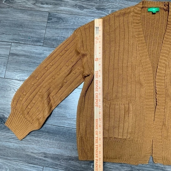 New with flaws open front layering piece cardigan gold sweater XL - Picture 8 of 14